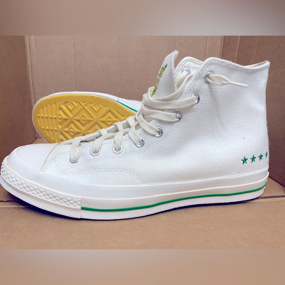 White/yellow/green Chucks size 11.5